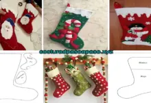 Aprende como coser una bota navideña para decoración de puerta Aprende como coser una bota navideña para decoración de puerta