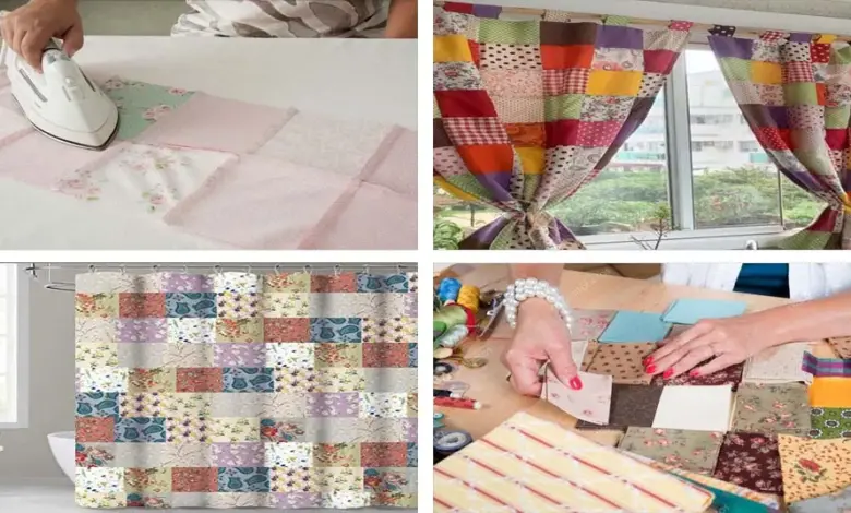 aprende cómo confeccionar una cortina en patchwork Cortina en patchwork