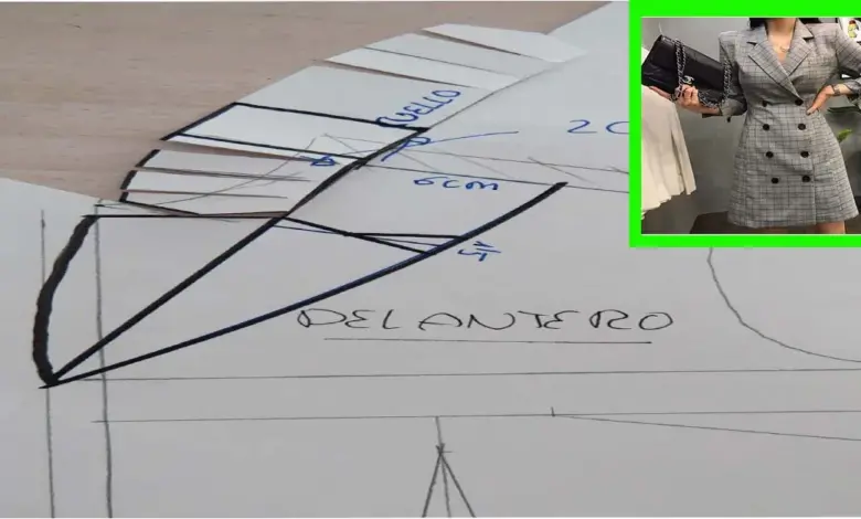 Como confeccionar un vestido solapa Patrón para confeccionar un elegante Vestido de fiesta con solapa